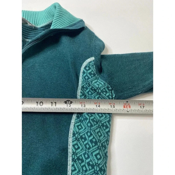 Athleta Sidestep Half-Zip Pullover Sweater Women's Small Green Thumbholes Cotton - Picture 6 of 10